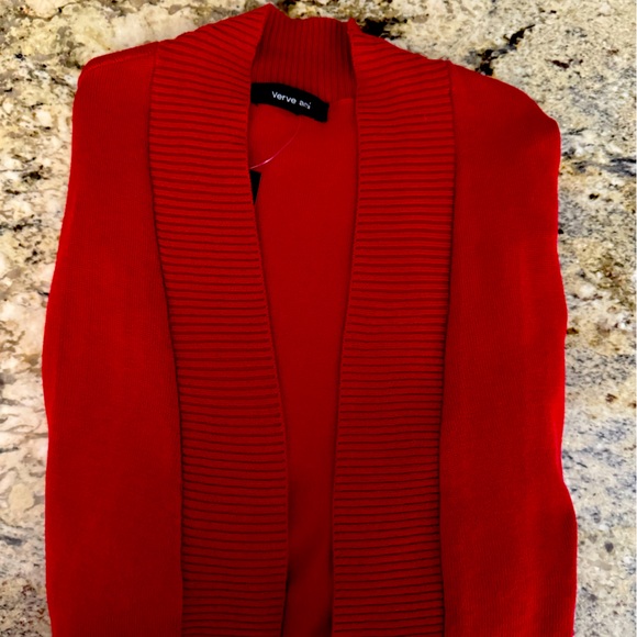 BEAUTIFUL Warm Red Sweater Cardigan Small NWTags - Picture 1 of 10